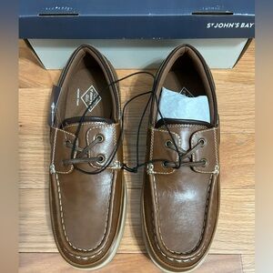 St. John’s Bay memory foam boat shoes locke tan
